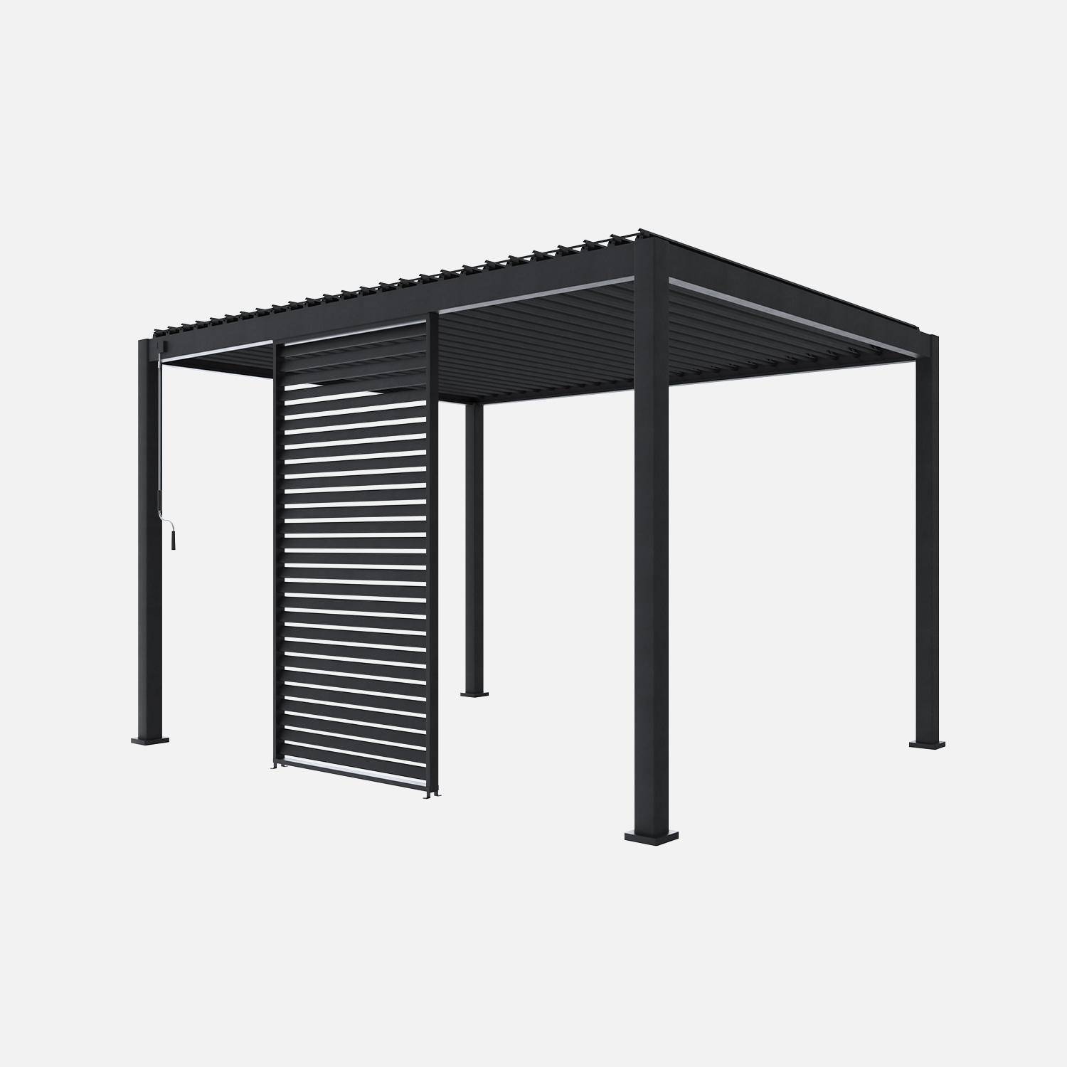 Lamellenwand 130 cm für bioklimatische Pergola Triomphe, für die 4m Seite, Aluminium, anthrazit,sweeek,Photo2