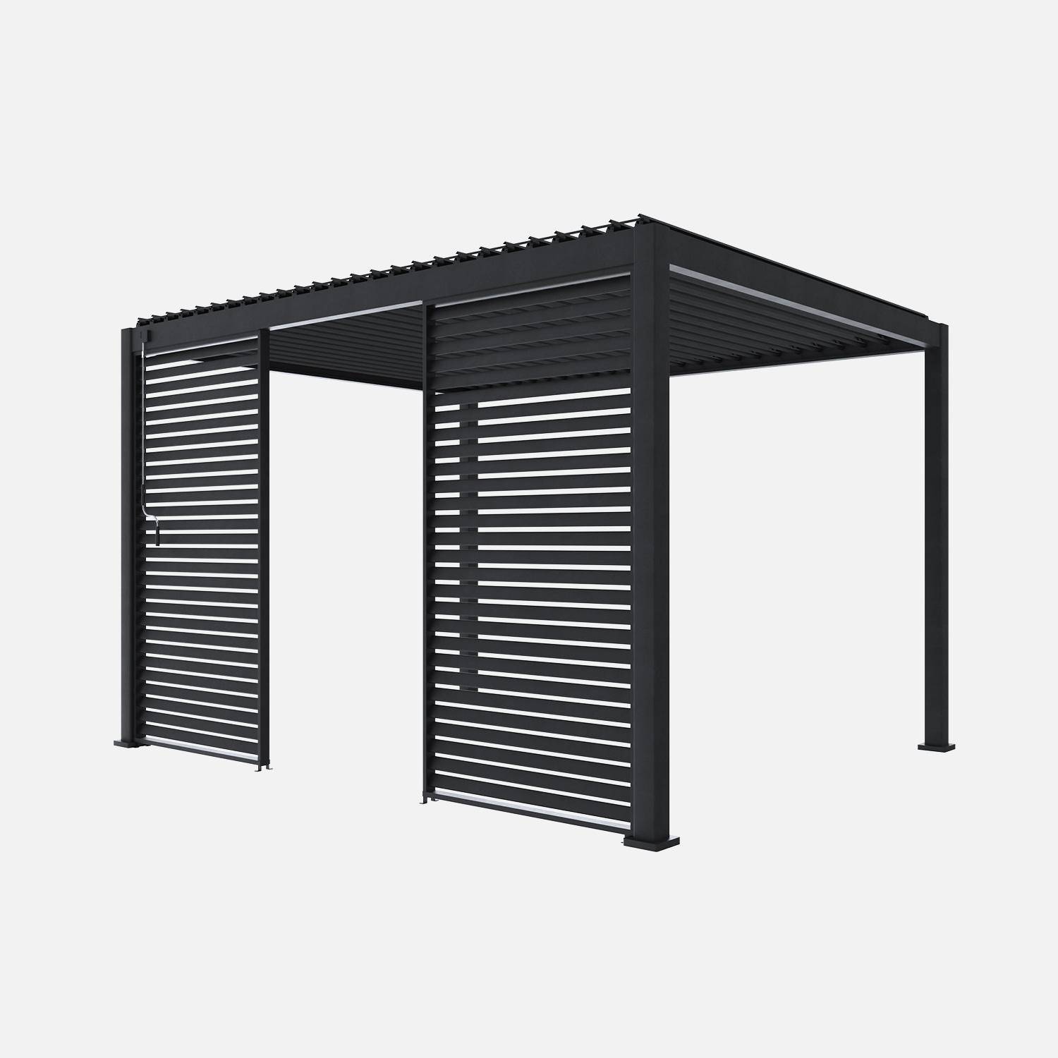 130cm aluminium shutters for triomphe louvered pergola, Shutter, Anthracite, 123x6x238 cm Photo5