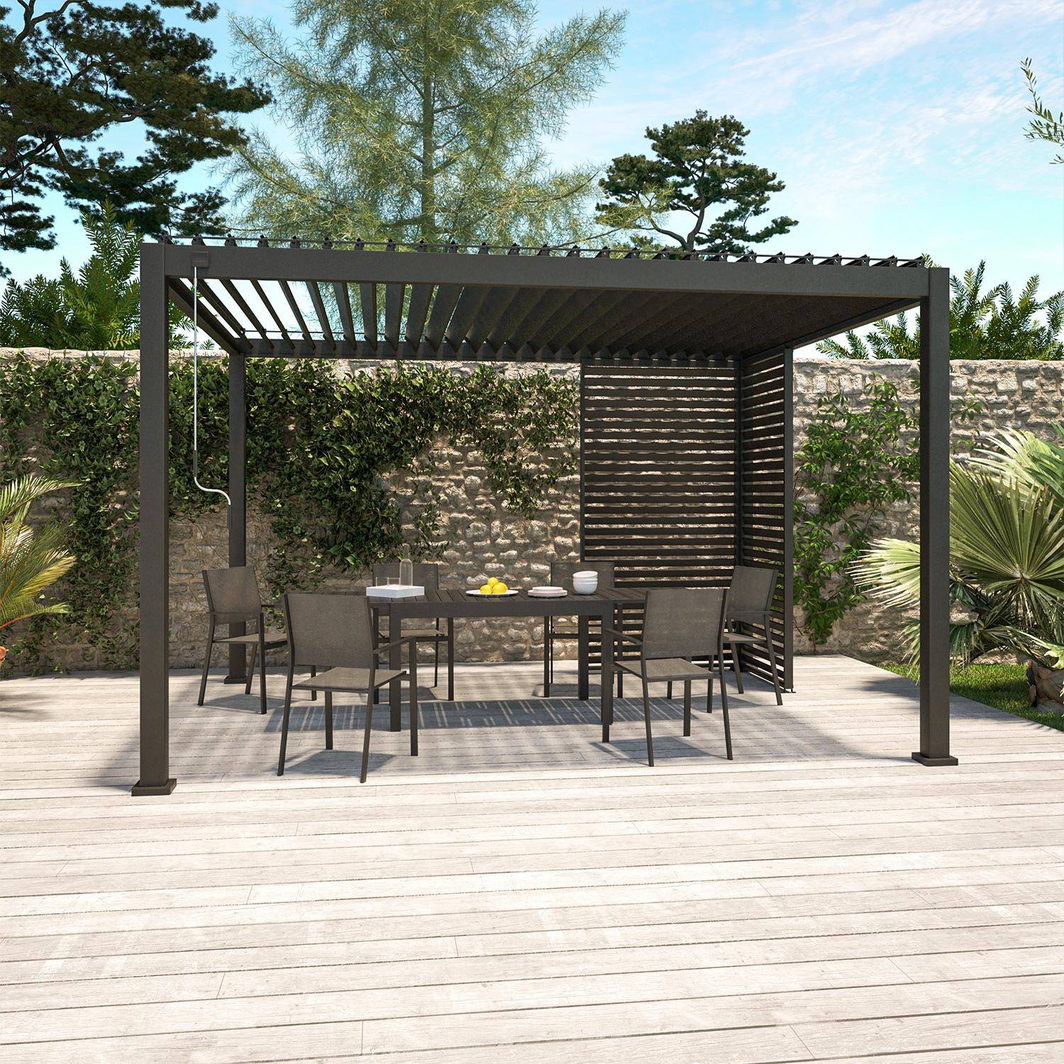 130cm aluminium shutters for triomphe louvered pergola, Shutter, Anthracite, 123x6x238 cm Photo2