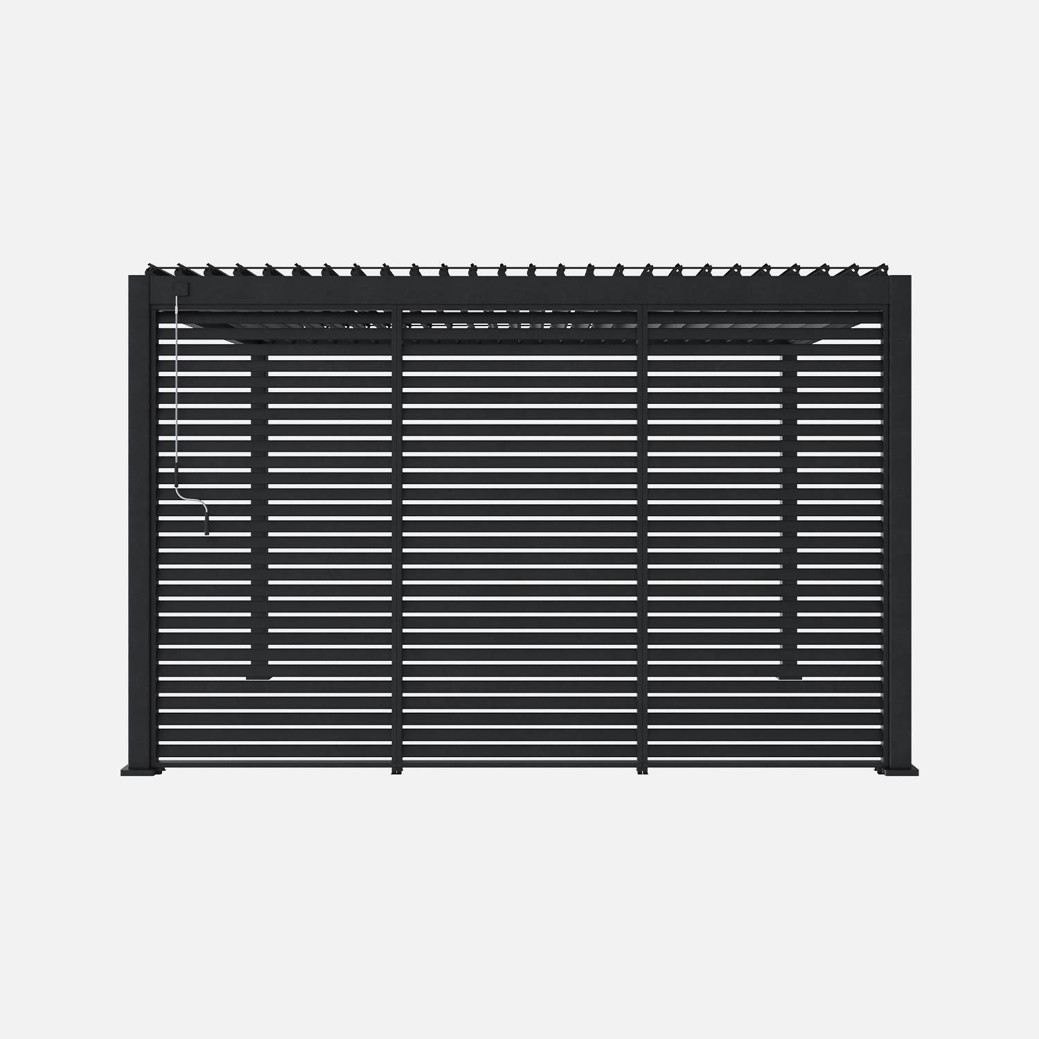 Lamellenwand 130 cm für bioklimatische Pergola Triomphe, für die 4m Seite, Aluminium, anthrazit,sweeek,Photo4