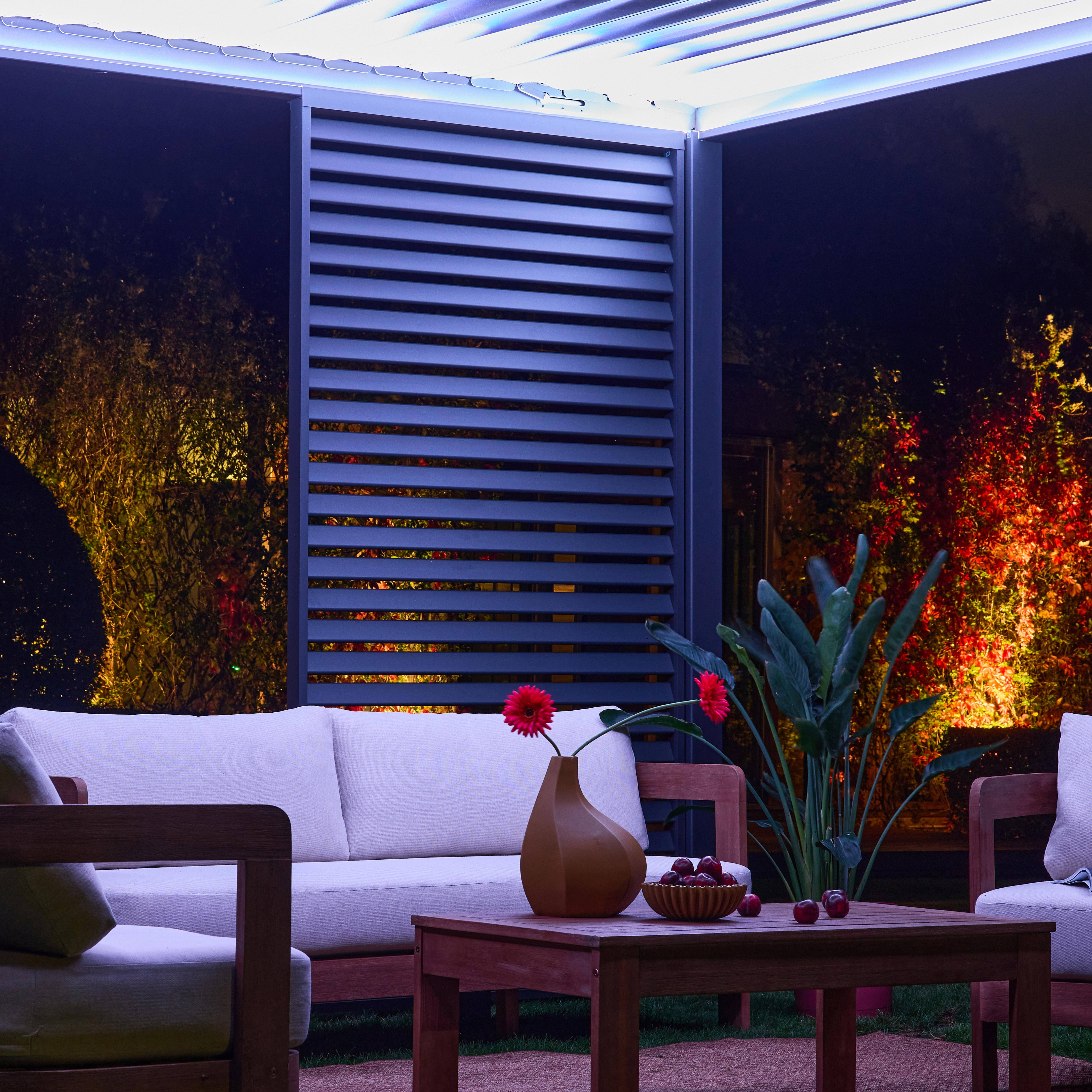 Żaluzja 130 cm do pergoli bioklimatycznej Triomphe, bok 3 m, aluminiowa, antracyt,sweeek,Photo2