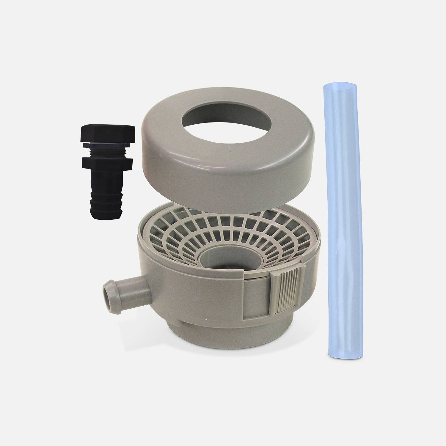 Graues Fallrohranschluss-Set für Wassertonnen | sweeek