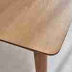 Table à manger extensible Lina placage bois de chêne naturel, pieds en bois d'hévéa, 6 à 8 places, 160 à 210cm Photo5