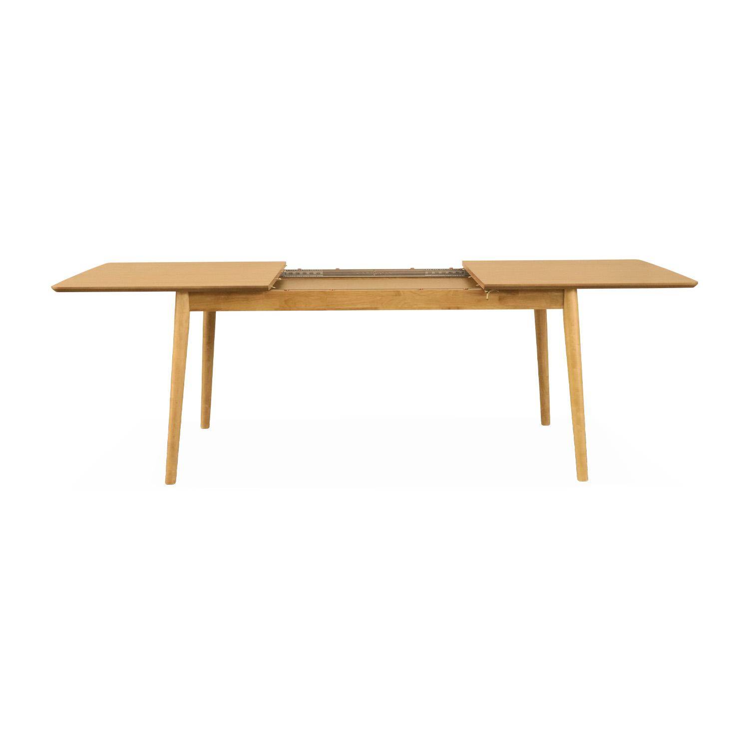 Ausziehbarer naturfarbener rechteckiger Esstisch Lina 6 bis 8 Plätze, 160 bis 210cm,sweeek,Photo4