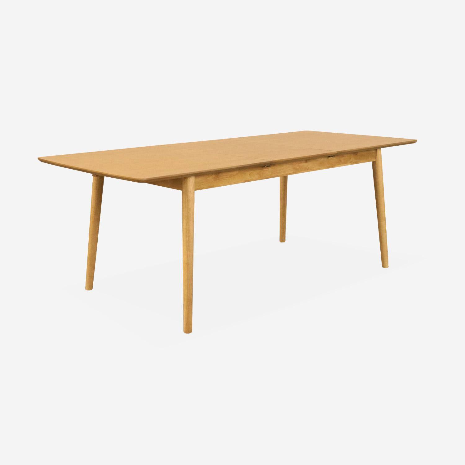 Mesa de comedor rectangular extensible de 6-8 plazas, Lina, Natural, 210x90x75 cm Photo5