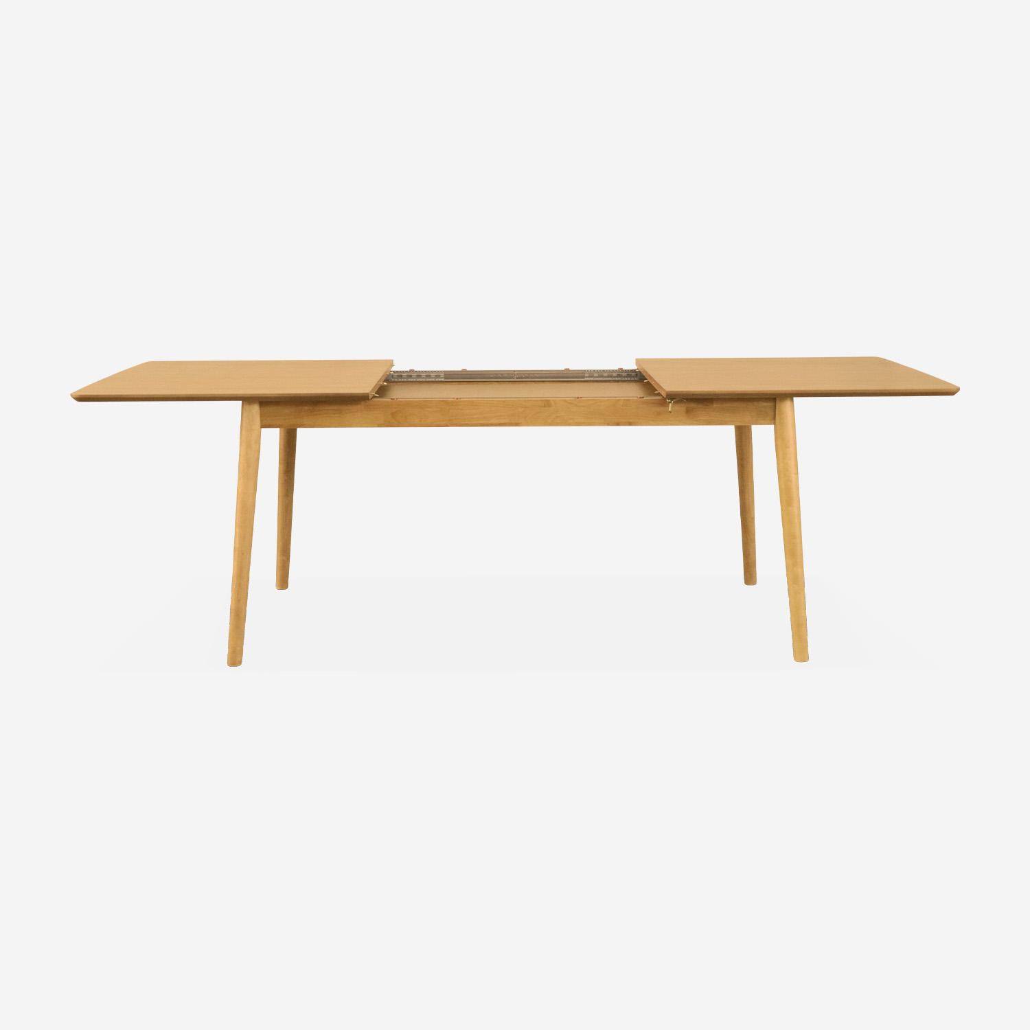 Mesa de comedor rectangular extensible de 6-8 plazas, Lina, Natural, 210x90x75 cm Photo7