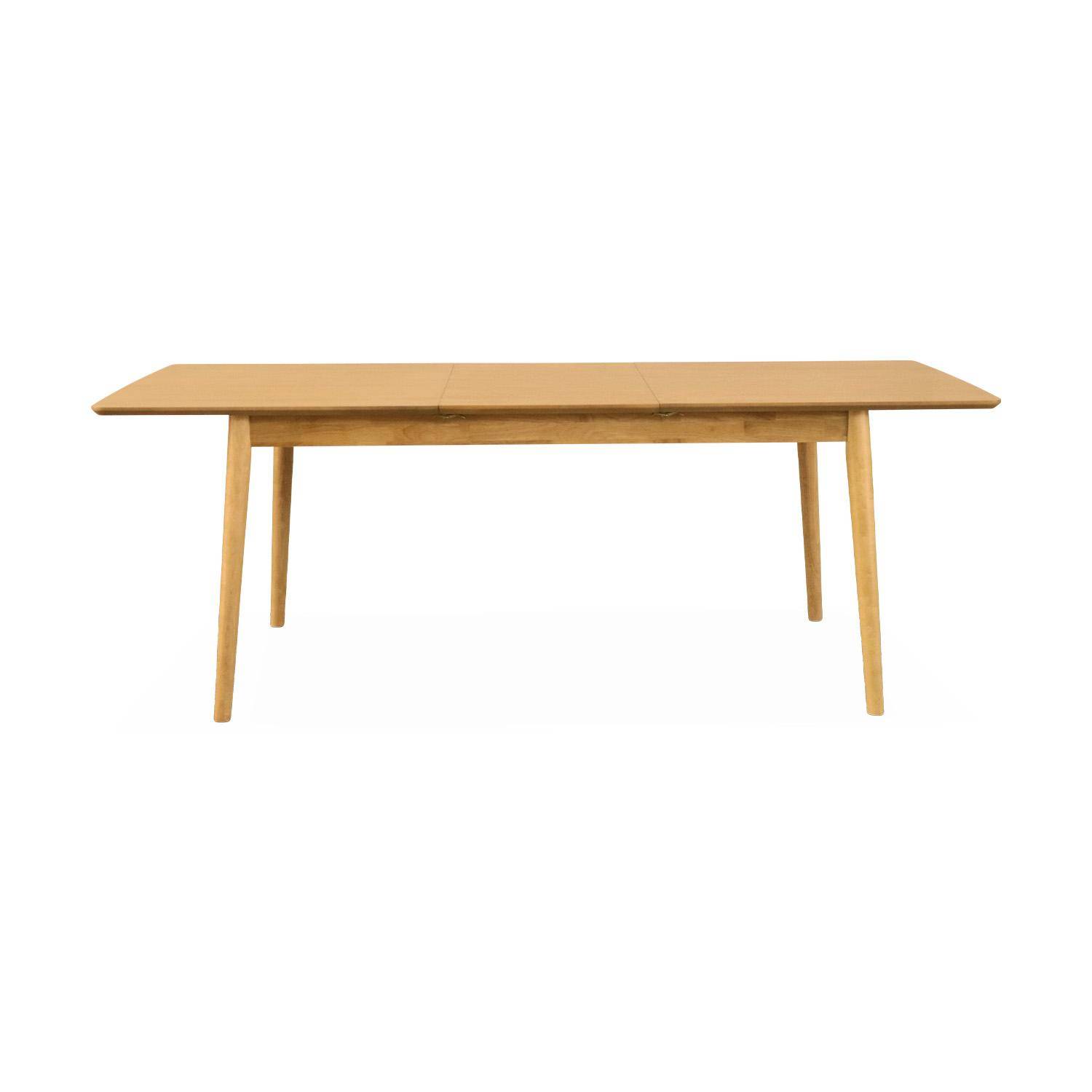 Ausziehbarer naturfarbener rechteckiger Esstisch Lina 6 bis 8 Plätze, 160 bis 210cm,sweeek,Photo3