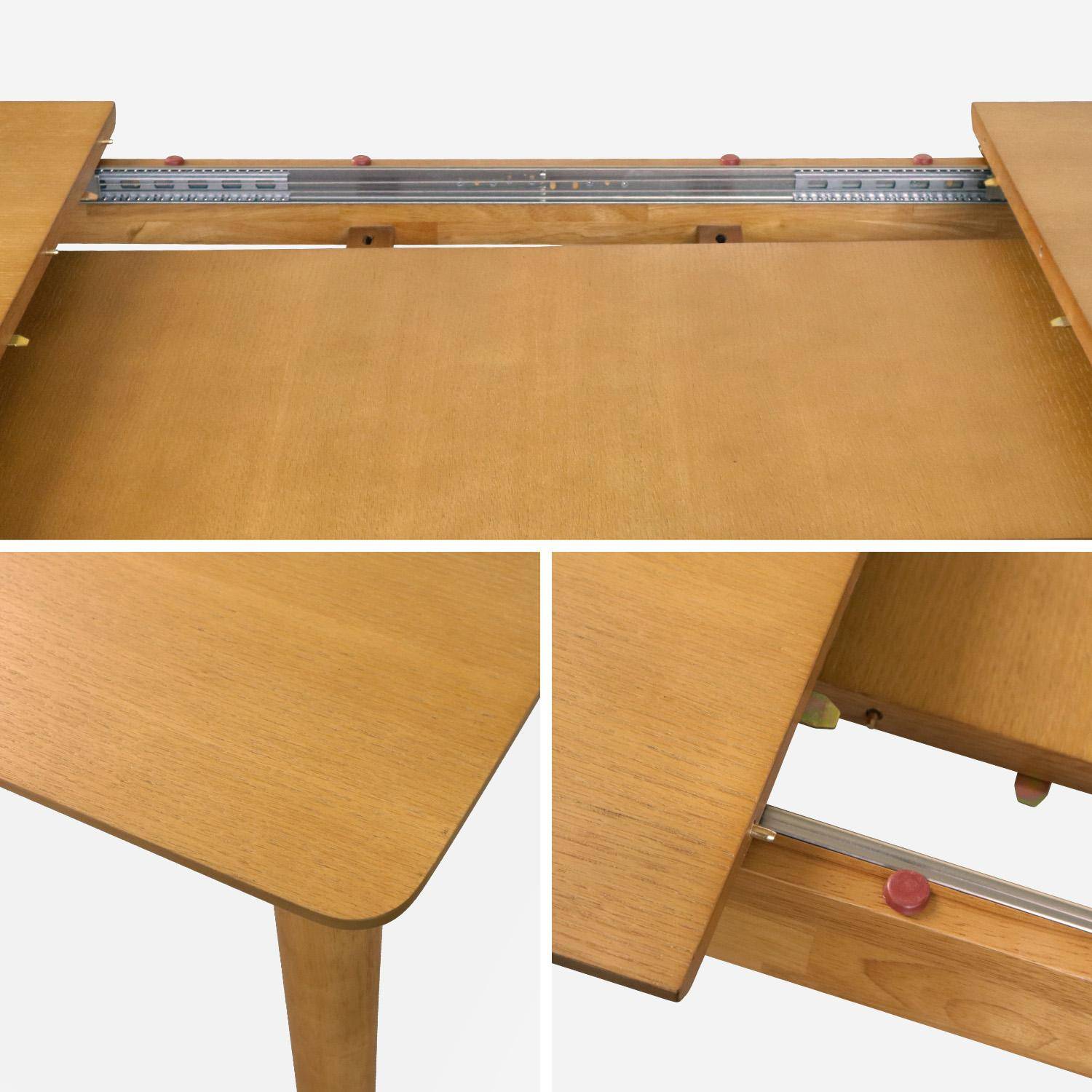Mesa de comedor rectangular extensible de 6-8 plazas, Lina, Natural, 210x90x75 cm,sweeek,Photo6