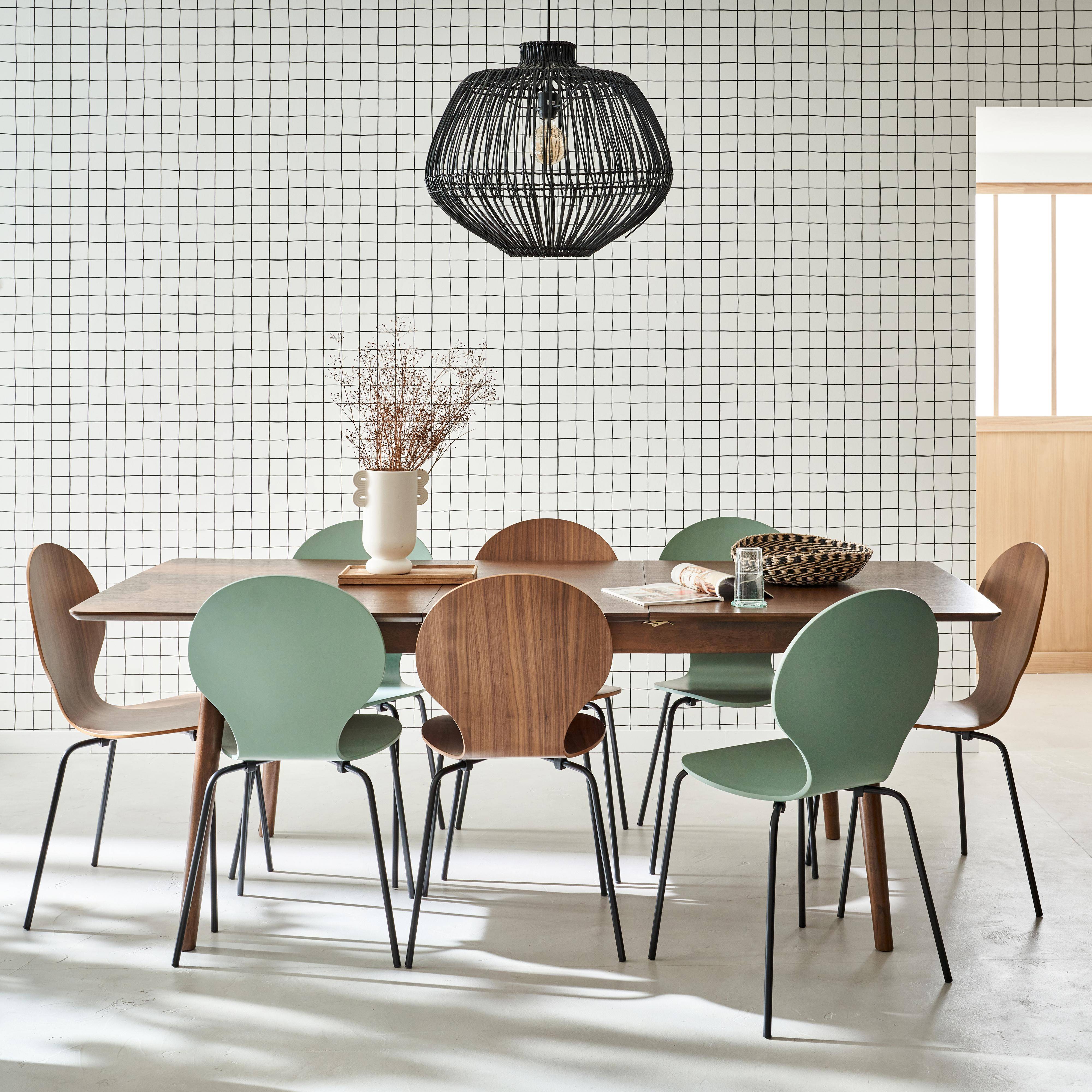 Rectangular Extensible Dining Table, 6 to 8 Seats, 160-210cm, dark wood Photo4