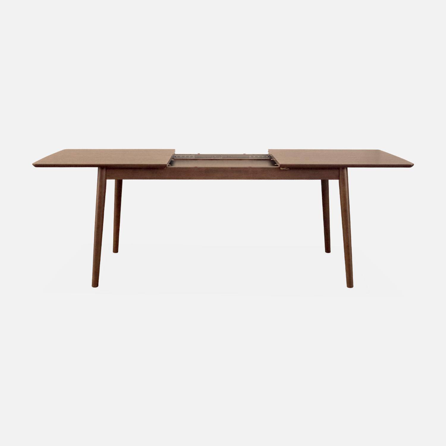 Rectangular Extensible Dining Table, 6 to 8 Seats, 160-210cm, dark wood,sweeek,Photo6