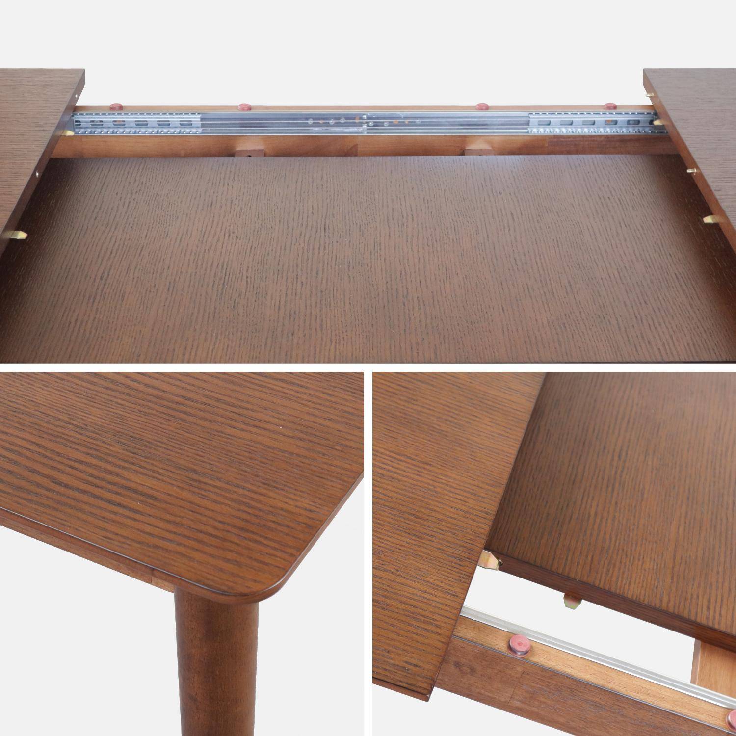 Rectangular Extensible Dining Table, 6 to 8 Seats, 160-210cm, dark wood Photo8