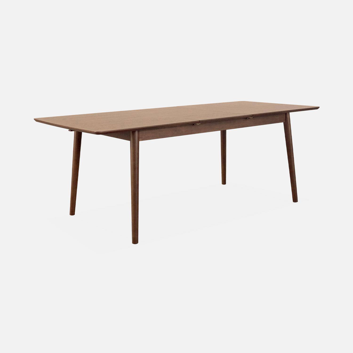 Rectangular Extensible Dining Table, 6 to 8 Seats, 160-210cm, dark wood,sweeek,Photo5