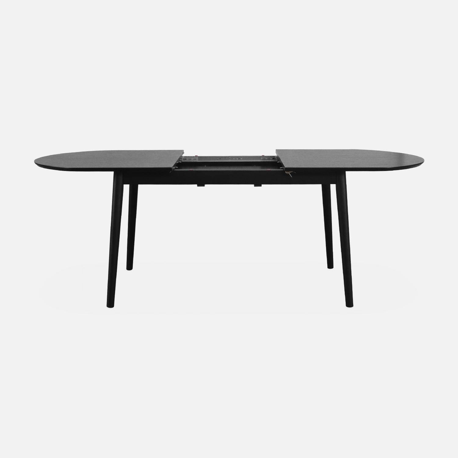 Lina zwarte ovale uitschuifbare eettafel, 6 tot 8 zitplaatsen, 160 tot 210cm Photo6