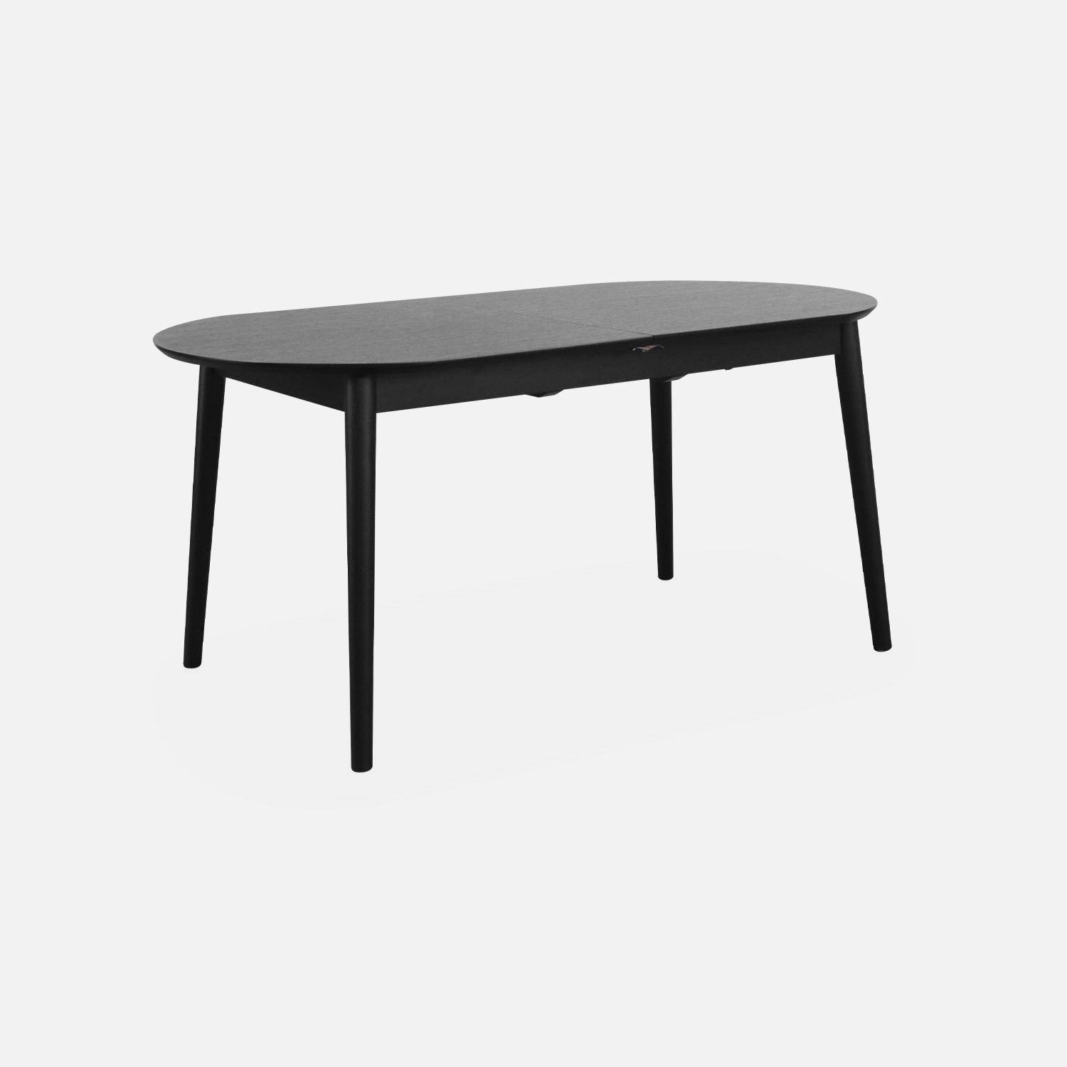 Lina zwarte ovale uitschuifbare eettafel, 6 tot 8 zitplaatsen, 160 tot 210cm Photo7
