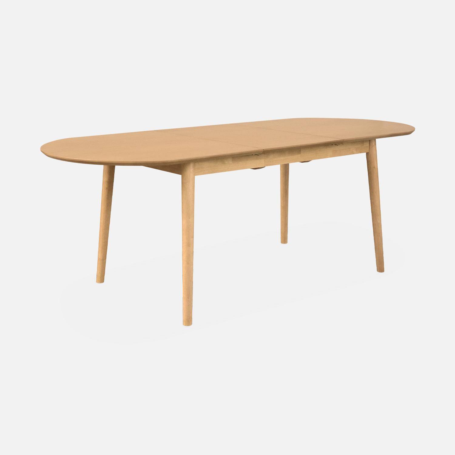 Table à manger extensible naturelle ovale Lina 6 à 8 places, 160 à 210cm Photo1