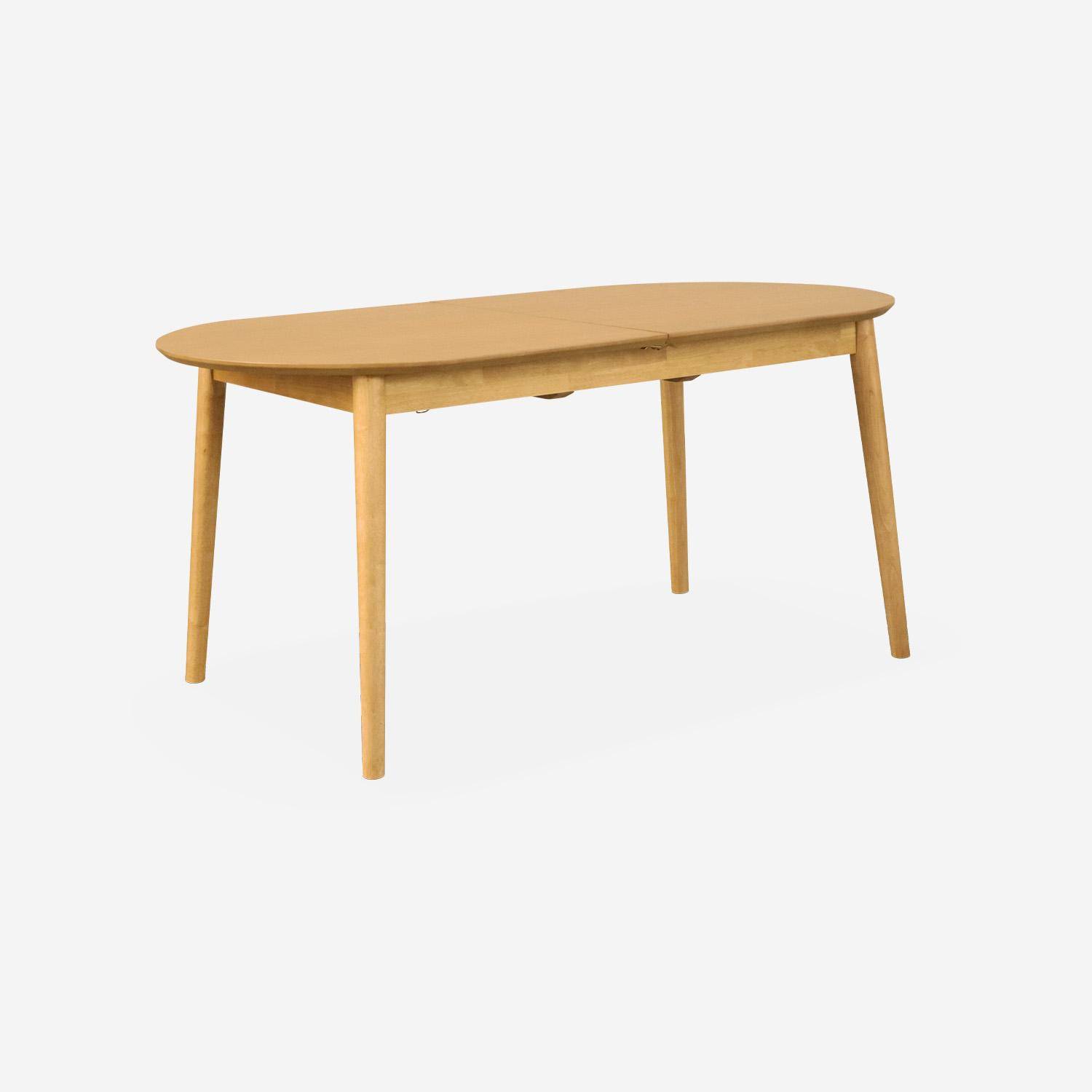 Table à manger extensible naturelle ovale Lina 6 à 8 places, 160 à 210cm,sweeek,Photo2
