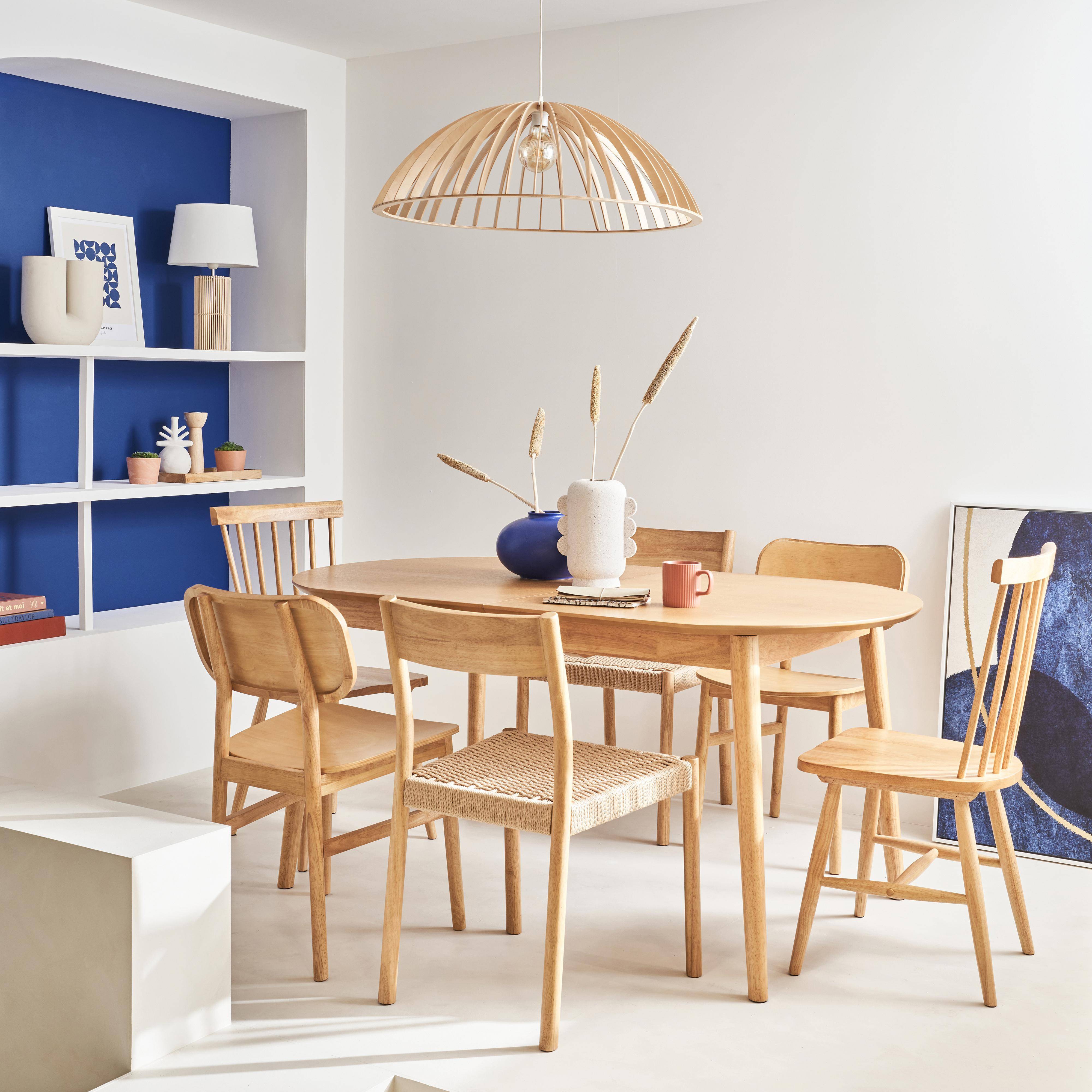 Ausziehbarer ovaler Natur-Esstisch Lina 6 bis 8 Plätze, 160 bis 210cm,sweeek,Photo2