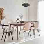 Table à manger extensible ovale couleur noyer Lina 6 à 8 places, 160 à 210cm Photo2