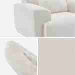 Sessel mit weißem Teddy Bouclé-Bezug, abgerundete Linien, Kissen im Lieferumfang enthalten, Wallas, B 116 x T 97 x H 73cm Photo6