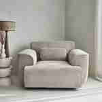 Corduroy fauteuil, ronde lijnen, kussen inbegrepen, Wallas, B 118 x D 98 x H 73cm Photo1