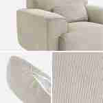 Sessel mit Cordbezug, abgerundete Linien, Kissen im Lieferumfang enthalten, Wallas, B 116 x T 97 x H 73 cm Photo6