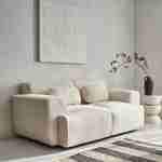 2-Sitzer-Sofa, weißer Teddy Bouclé-Bezug, 2 abnehmbare Kissen, Wallas B 178 x T 97,5 x H 73cm Photo2