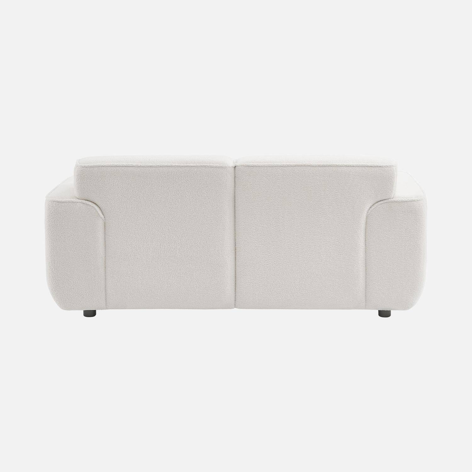 2-Sitzer-Sofa, weißer Teddy Bouclé-Bezug, 2 abnehmbare Kissen, Wallas B 178 x T 97,5 x H 73cm Photo5