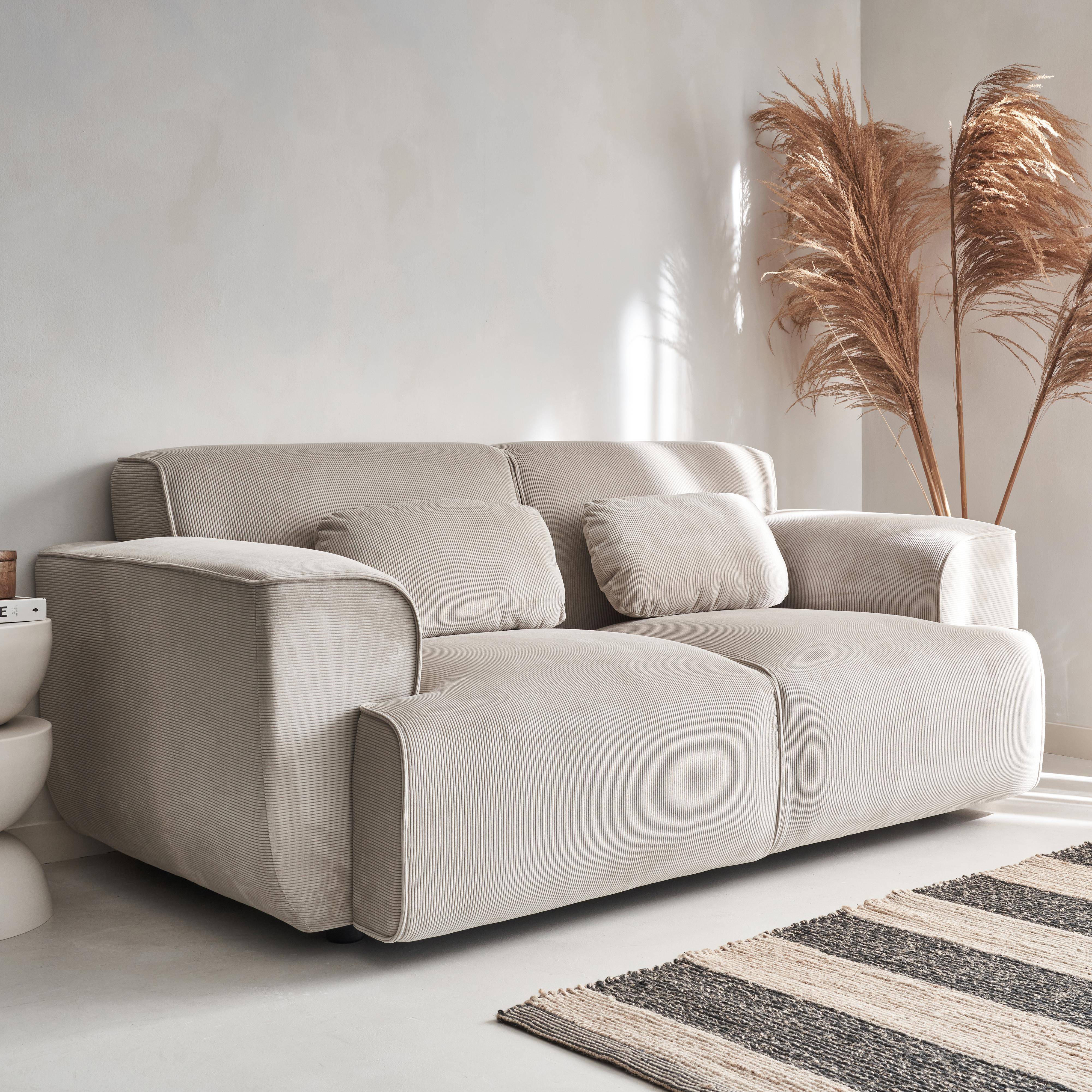 2-Sitzer Sofa mit Cordbezug, Wallas B 180 x T 98 x H 73 cm,sweeek,Photo2