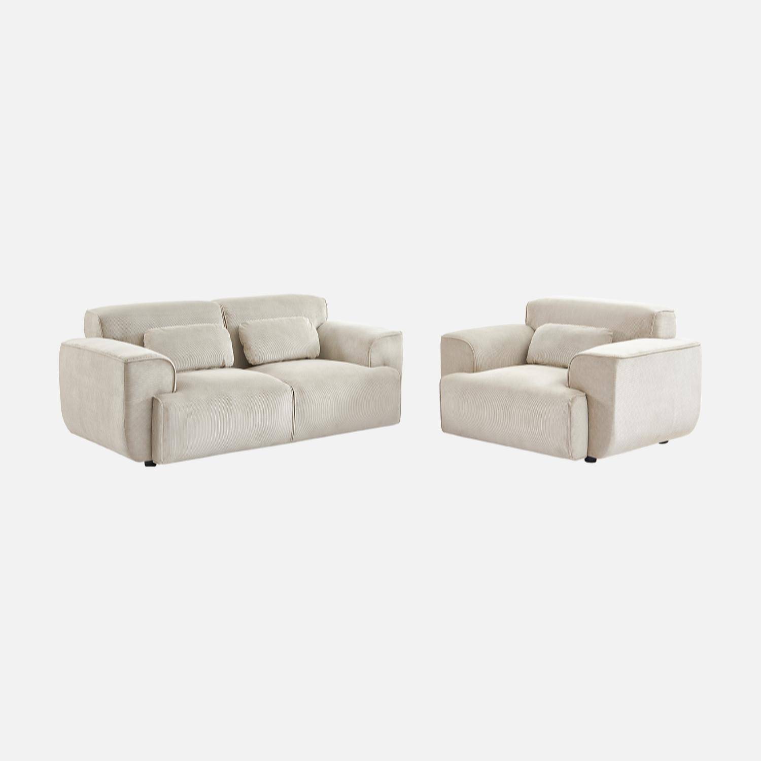 2-Sitzer Sofa mit Cordbezug, Wallas B 180 x T 98 x H 73 cm Photo8