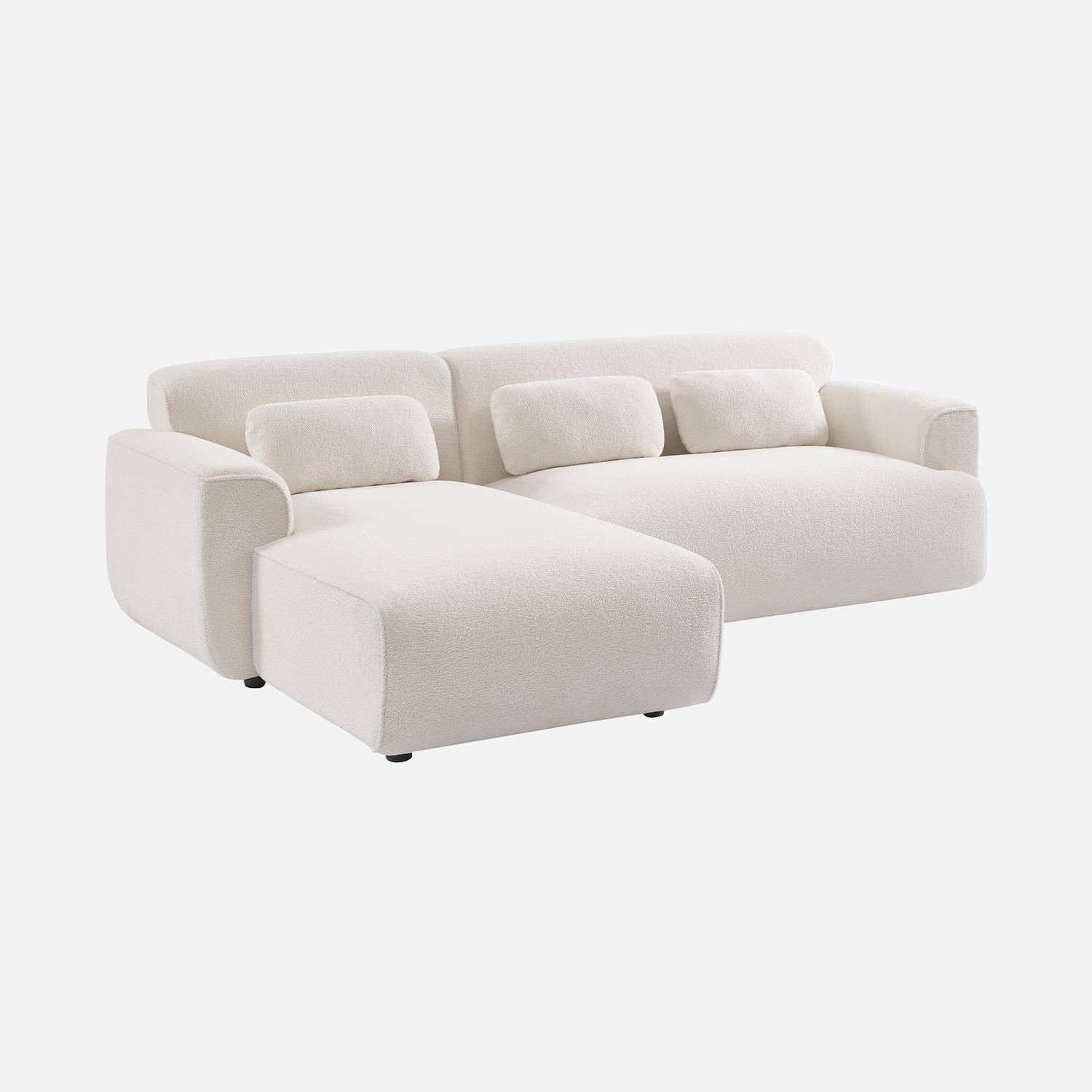 3-Sitzer-Sofa, Recamiere links, Bouclé-Bezug, Wallas, B 196 x T 151 / 91 / x H 73cm,sweeek,Photo3