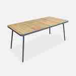 Table de jardin en bois d'acacia FSC, acier anthracite, pieds pliables, 6 places  Photo1