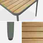 Gartentisch aus FSC-Akazienholz, salbeigrüner Stahl, klappbare Beine, 6 Plätze - Sanur Photo3
