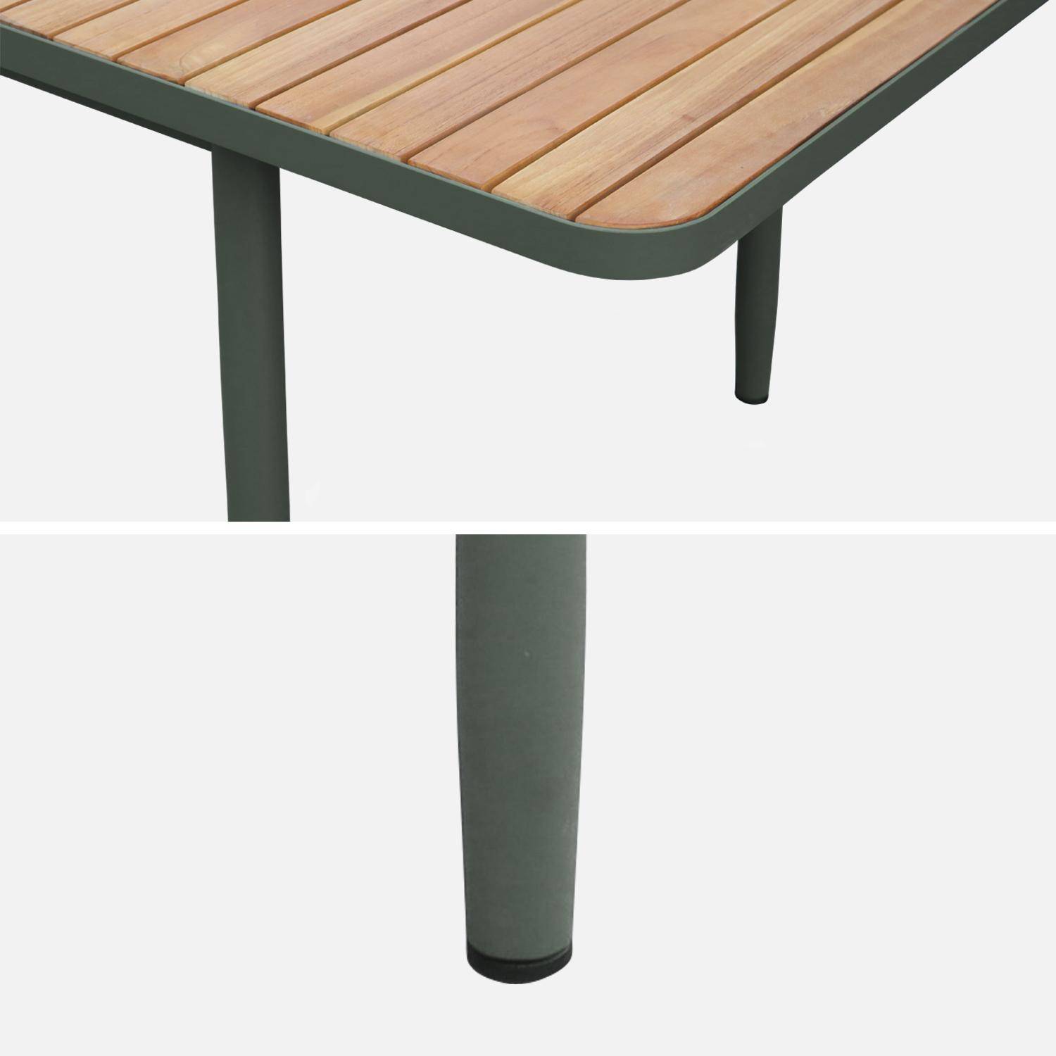 Table de jardin extensible en bois teck, structure aluminium savane, 8 places ,sweeek,Photo4