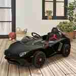 12V Lamborghini elektrische kinderauto, zwart, 1 zitplaats, met radio, afstandsbediening, MP3, USB-poort en functionele koplampen Photo1