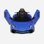 12V elektrische Lamborghini kinderauto, blauw, 1 zitplaats, met radio, afstandsbediening, MP3, USB-poort en functionele koplampen Photo6