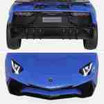 Voiture électrique 12V pour enfant Lamborghini, bleu, 1 place, avec autoradio, télécommande, MP3, port USB et phares fonctionnels Photo8