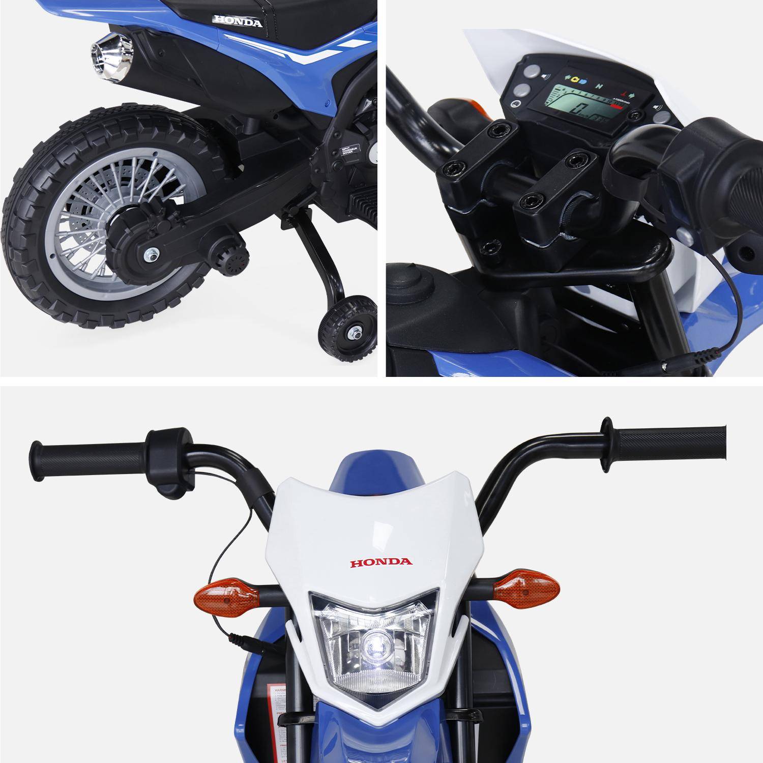 Moto électrique enfant Honda 6V, bleue, 1 place Photo4