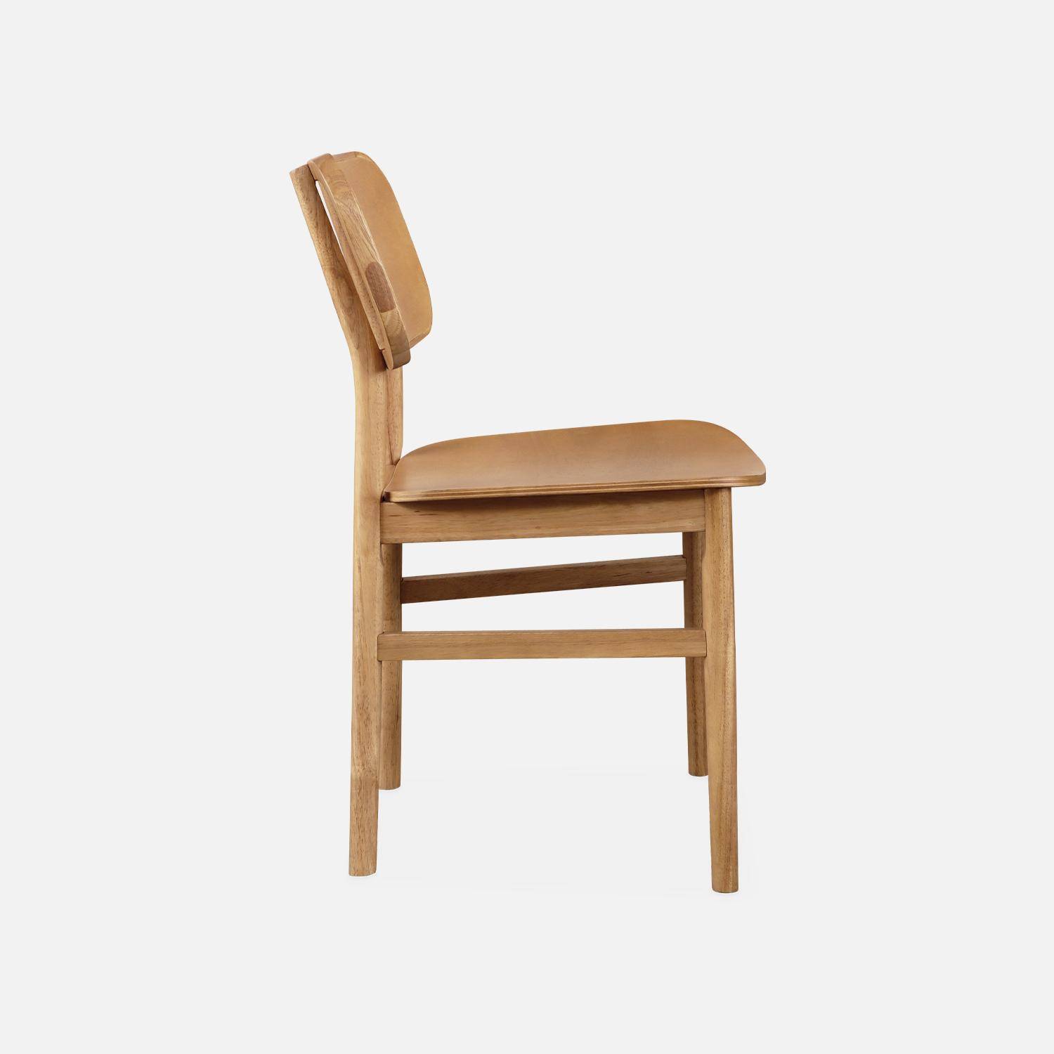 Set van 2 rubberhouten stoelen, gebogen vorm, geborstelde afwerking Photo5