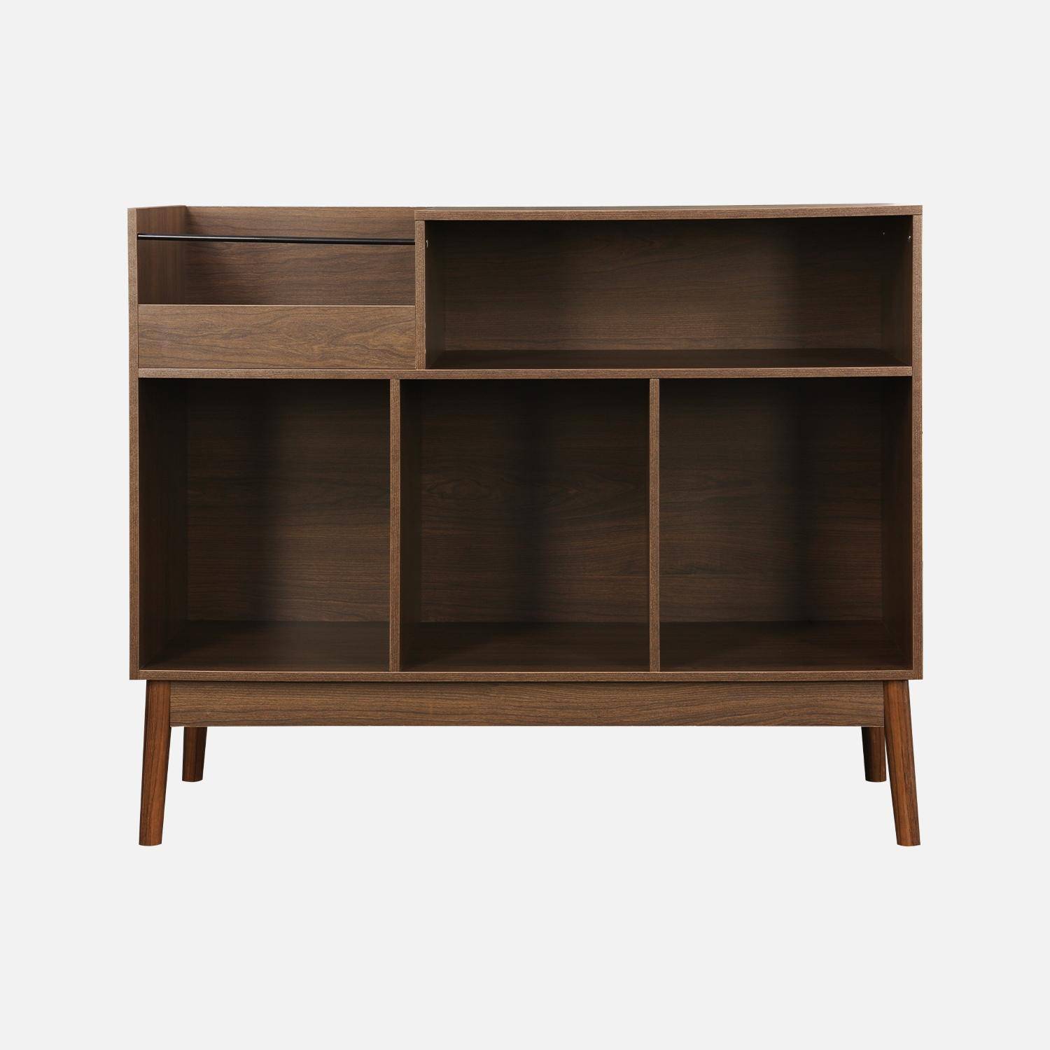 100cm vintage vinyl record cabinet with dividers, Nepal, Dark wood colour, 100x48x81.5 cm,sweeek,Photo8