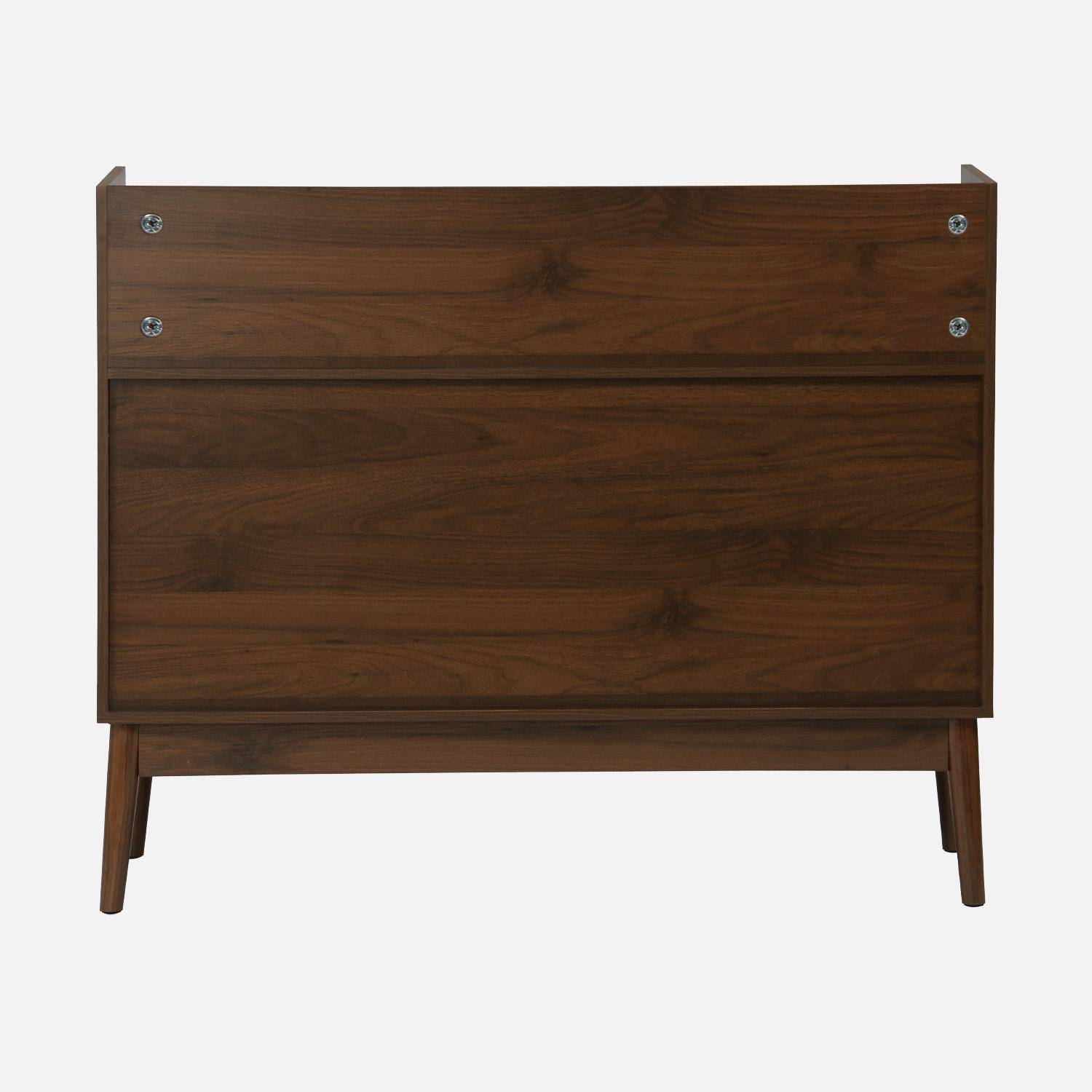 Muebles de vinilo vintage con decoración de madera oscura, 100cm Madera oscura - 100x48x81.5 cm Photo5