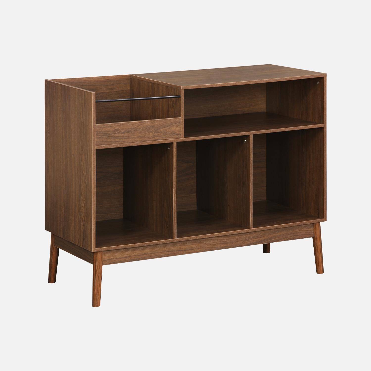 100cm vintage vinyl record cabinet with dividers, Nepal, Dark wood colour, 100x48x81.5 cm,sweeek,Photo7