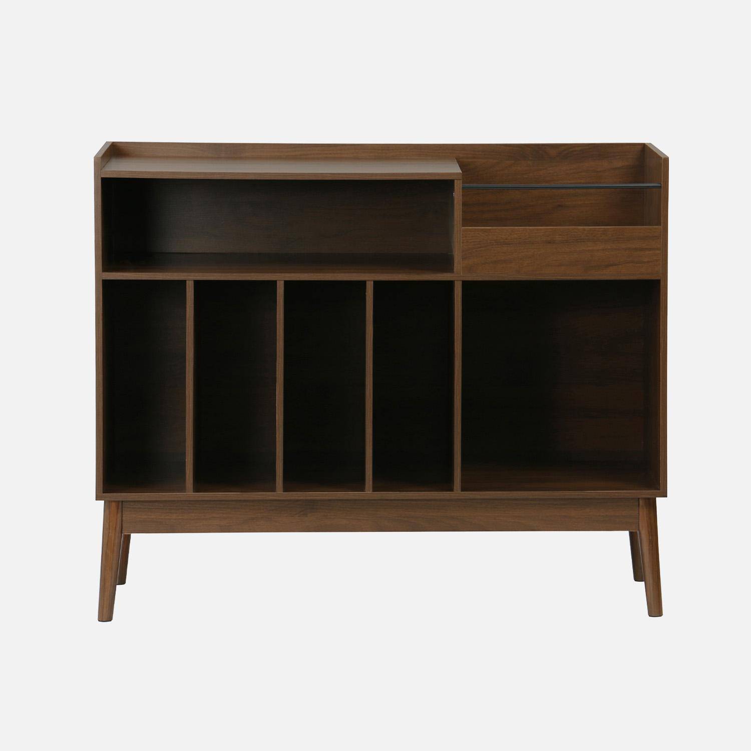 Mobili vintage per vinili effetto legno, Nepal, Marrone scuro naturale, 100x48x81.5 cm,sweeek,Photo5