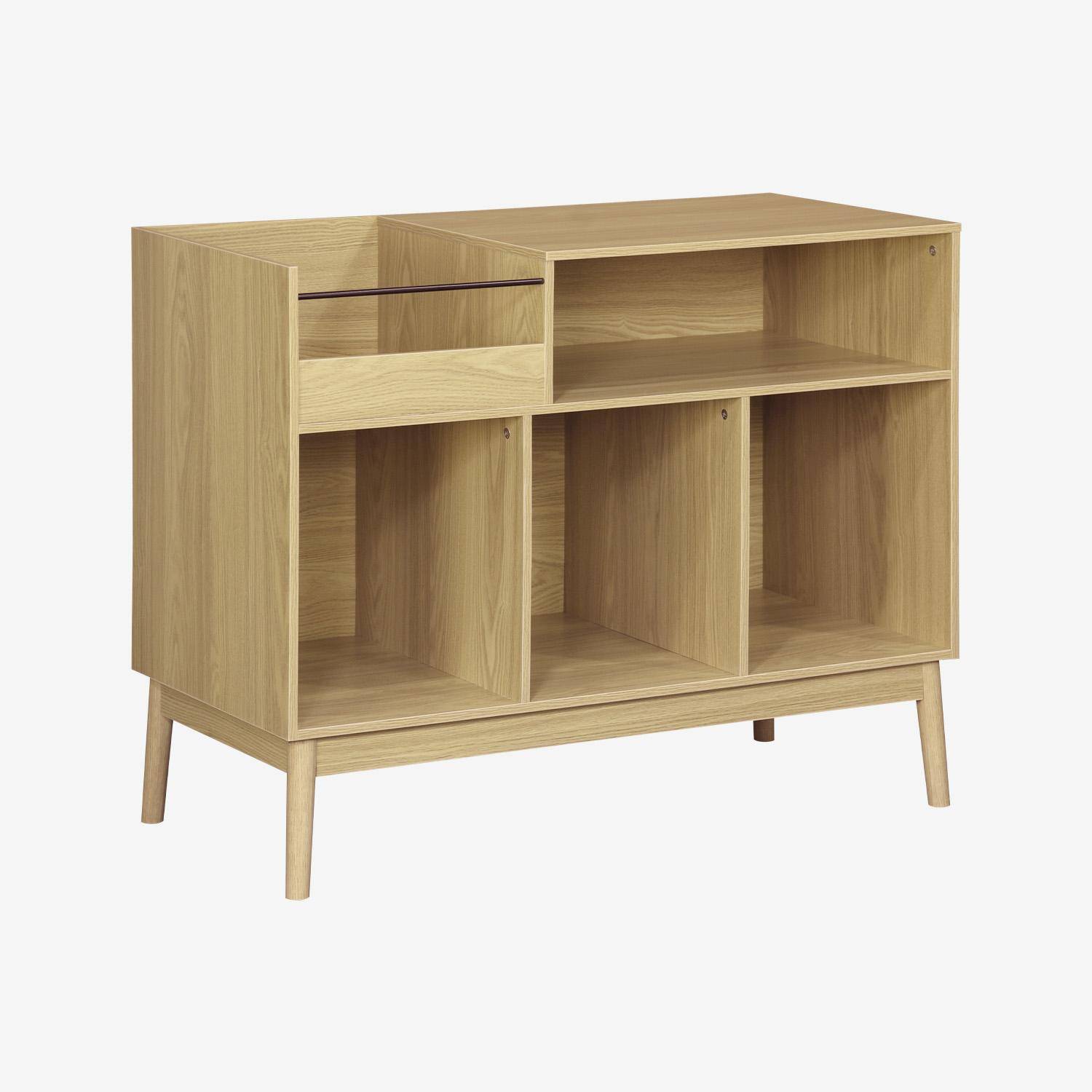 100cm vintage vinyl furniture with wood effect, Dune, Natural, 100x48x81.5 cm Photo3