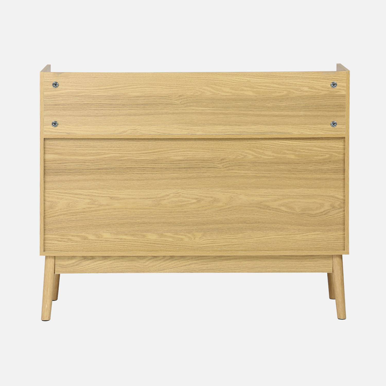 Mueble vinilo vintage con decoración madera, 100cm, Dune, Natural, 100x48x81.5 cm,sweeek,Photo7