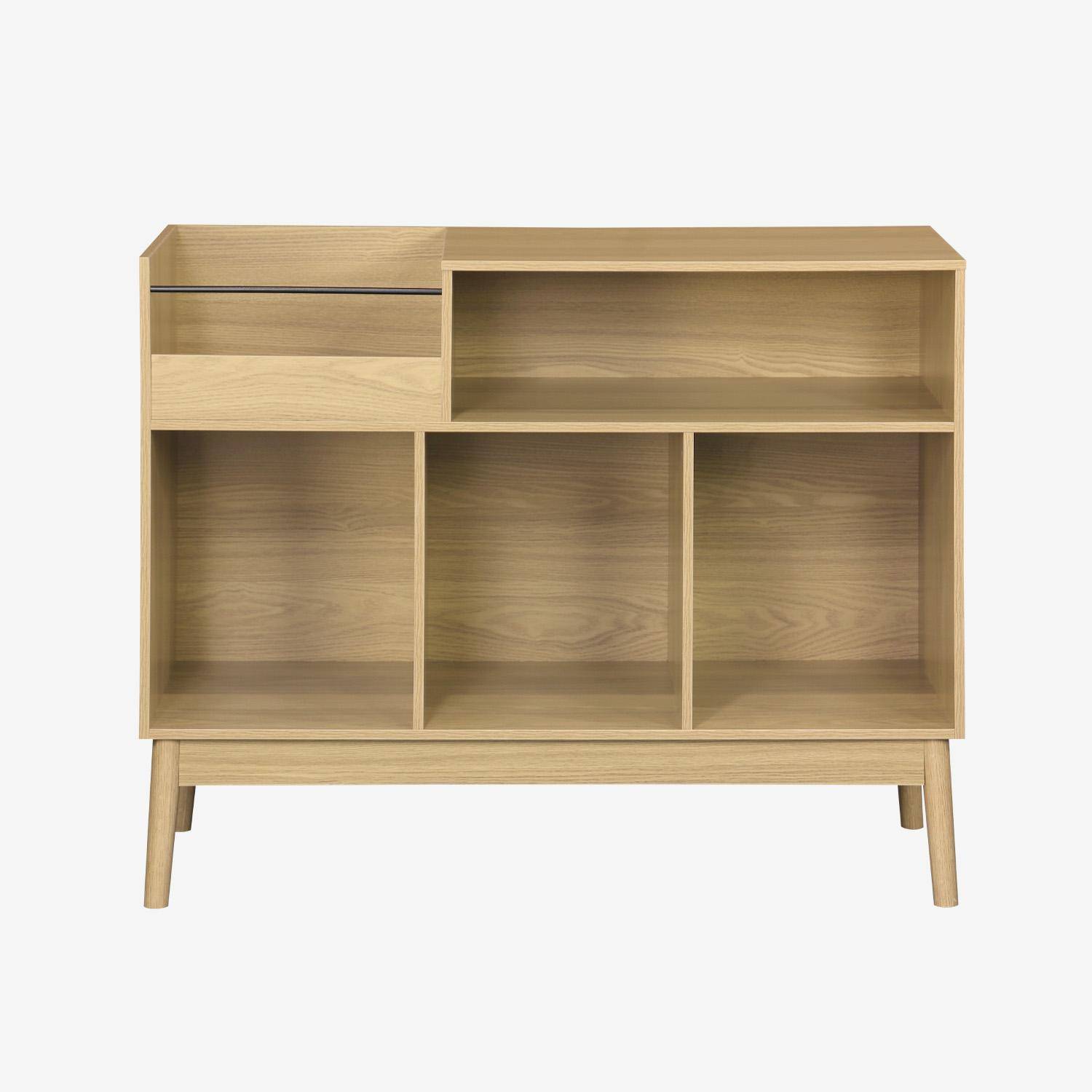 100cm vintage vinyl furniture with wood effect, Dune, Natural, 100x48x81.5 cm Photo4