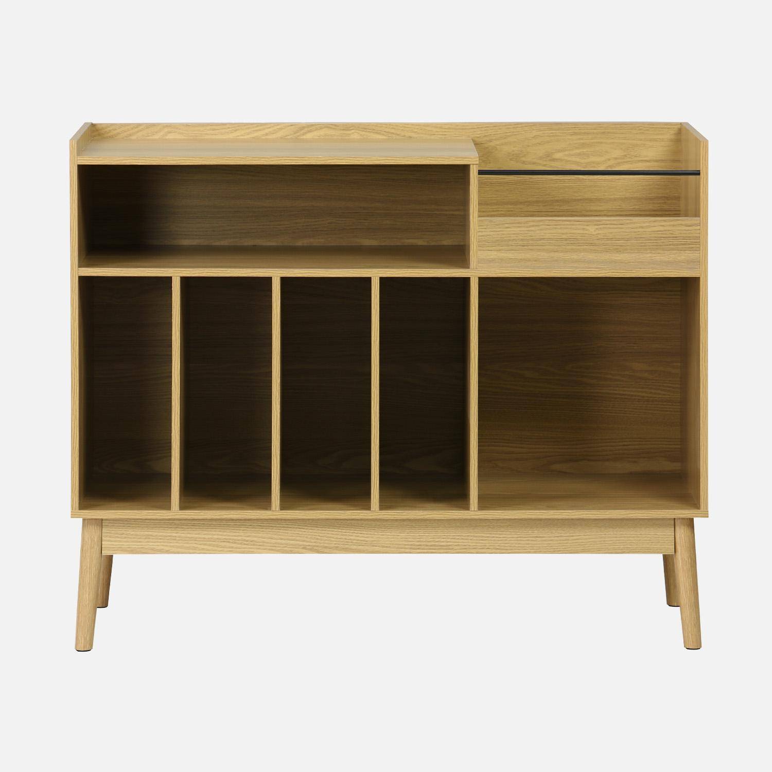 Meuble vinyle vintage décor bois, Dune, L 100 x l 48 x H 81,5cm Photo2