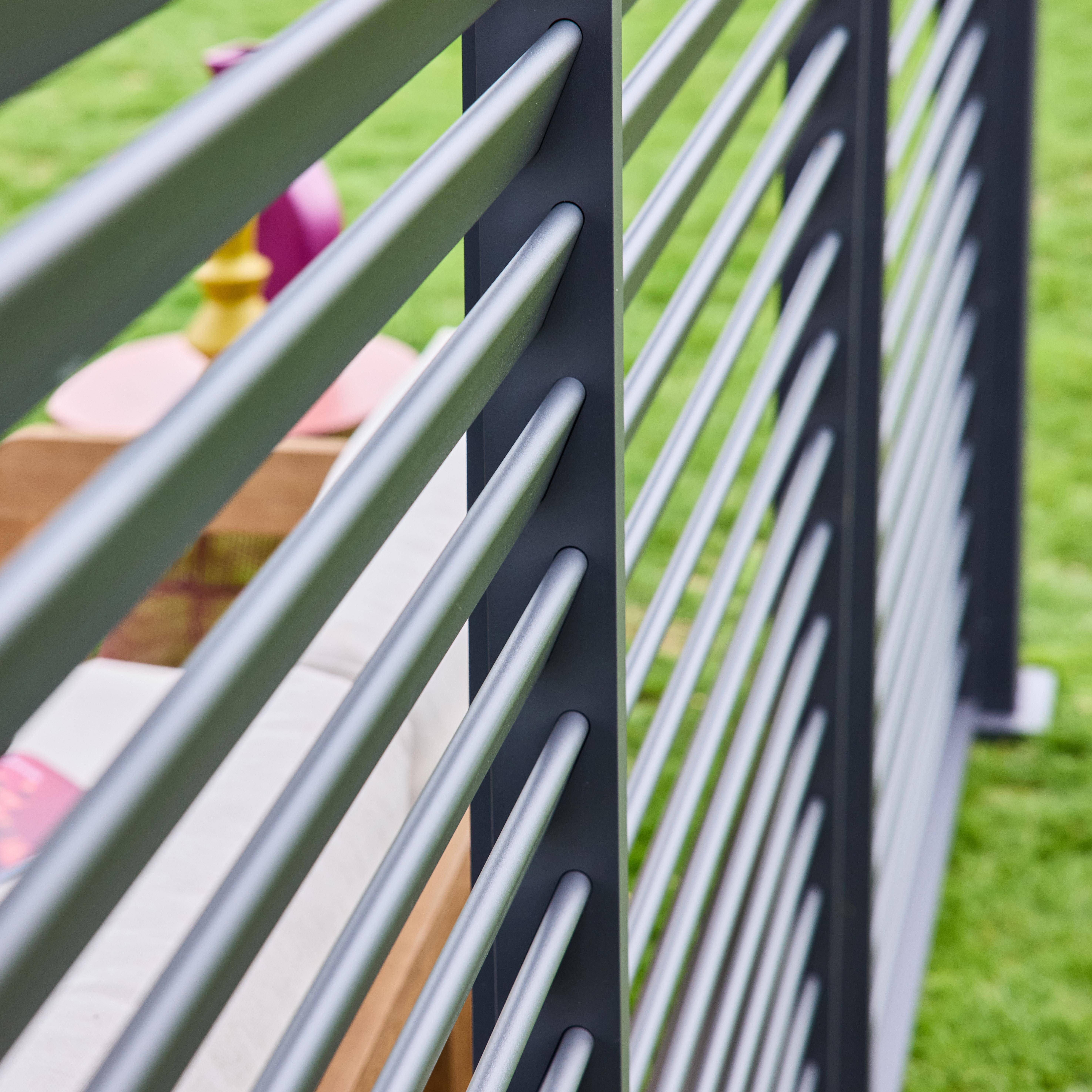 Louvered pergola aluminium 4 x 3m and 3 130cm louver panels anthracite - Triomphe,sweeek,Photo3