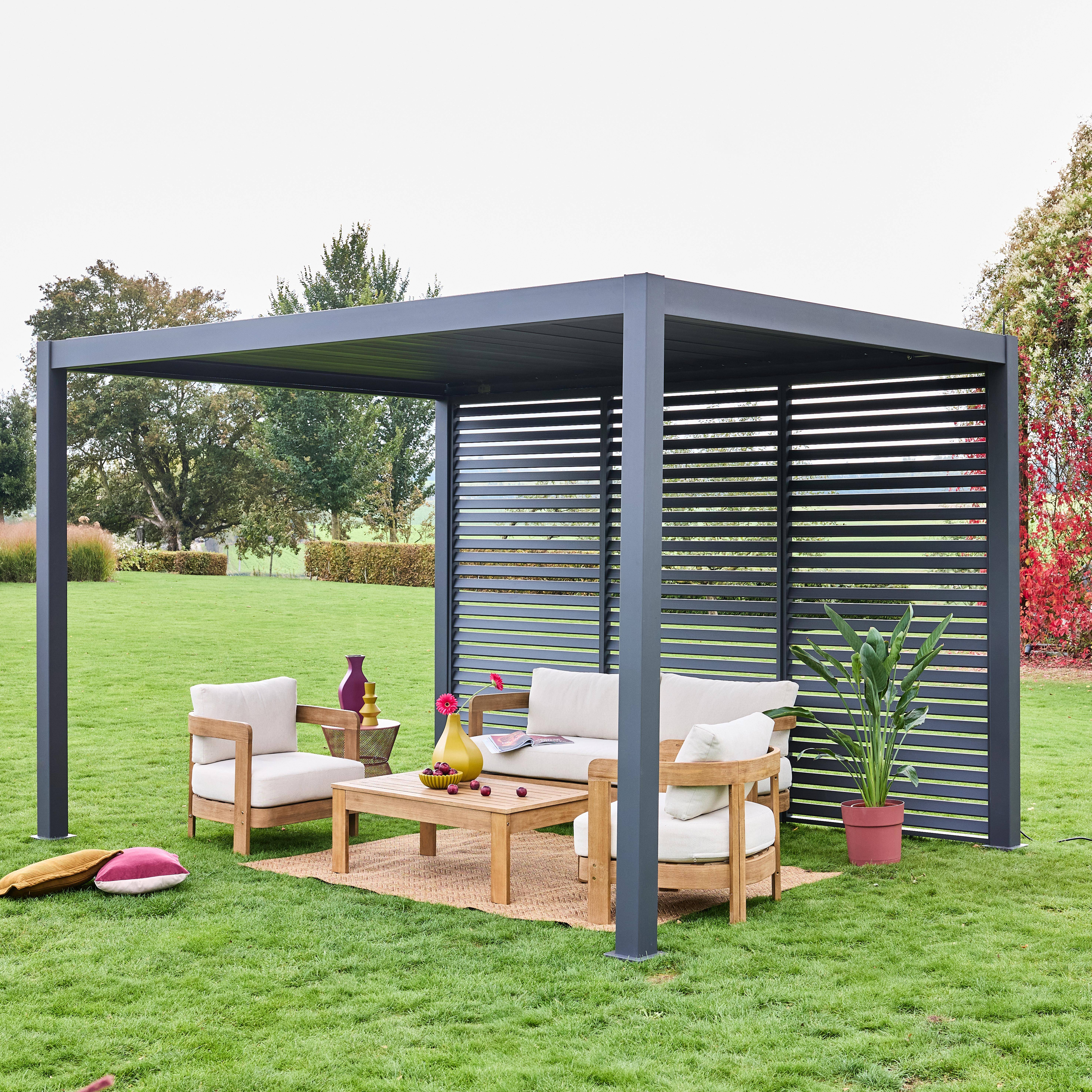 Triomphe 4x3m + 3 louver panels 130cm