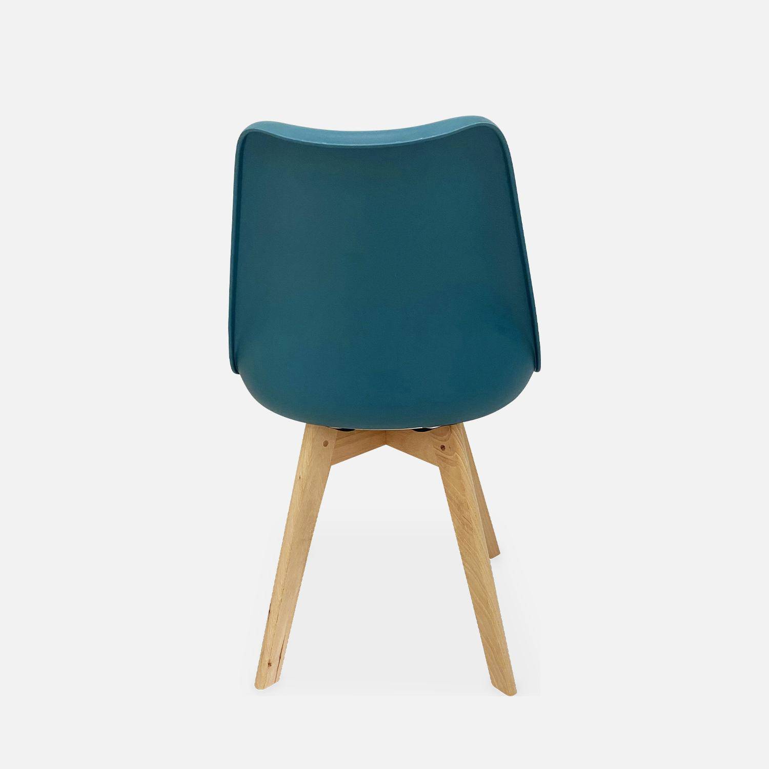 Pair of scandi-style faux-leather dining chair, blue, L49 x D55 x H81cm, NILS Photo4