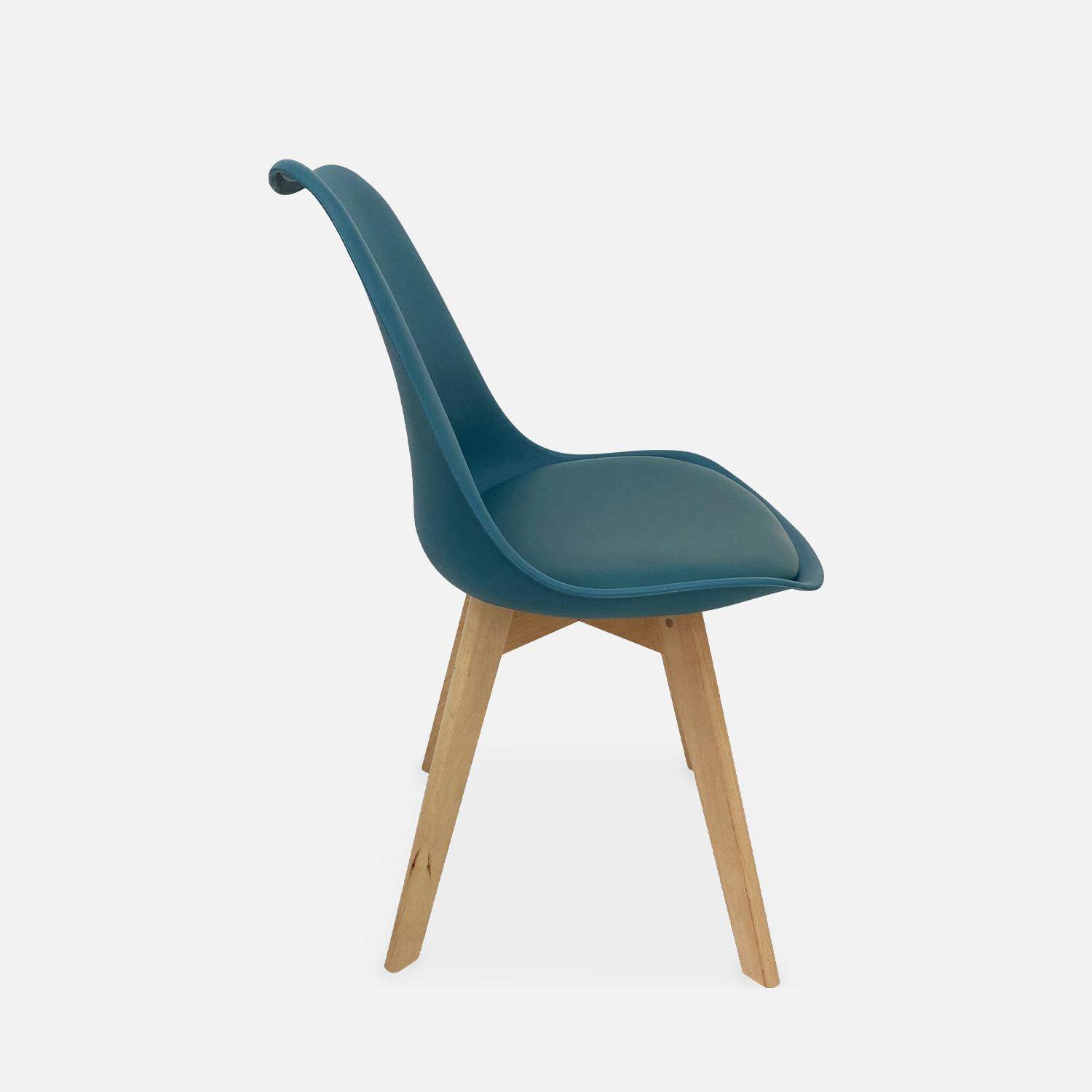 Pair of  Scandi-style dining chairs with wooden legs, Nils, Duck Blue, 47x55x81 cm Photo3